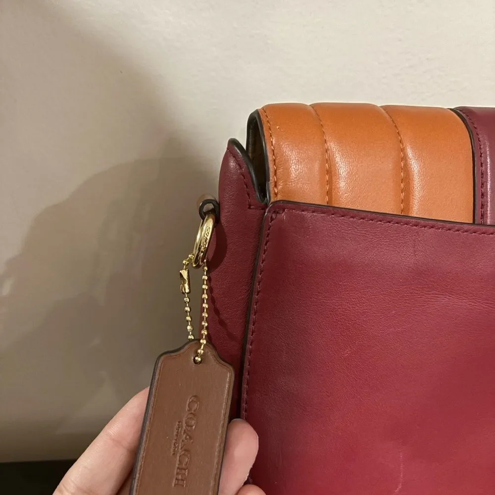 COACH Georgia Saddle Bag with Colorblock Puffy Quilting
